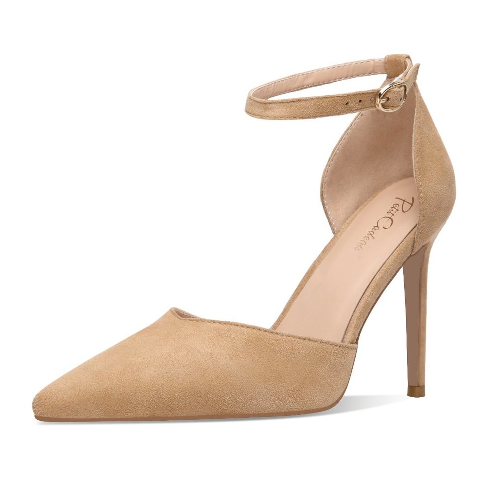 Elegant Tan Suede Women's Heels